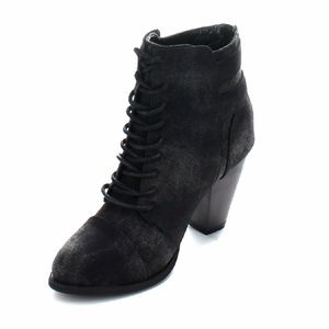 Lace Up Stack Heel Adjustable Buckle Ankle Booties